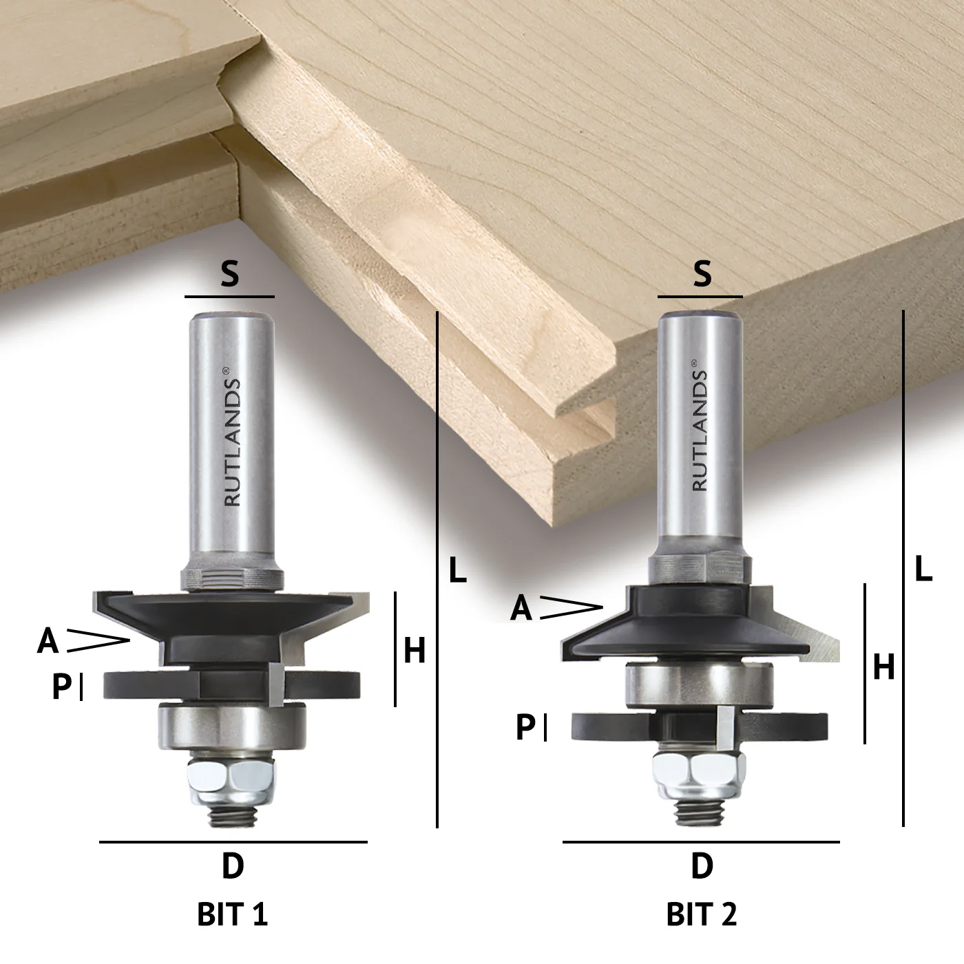 Router Bit Set - Raised Panel Door and Drawer with Backcutter - Bevel - Image 4